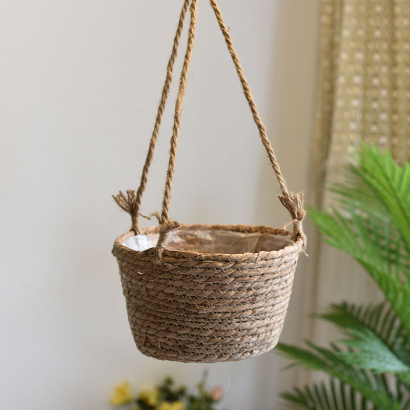 Straw Hanging Baskets - Mod Nest