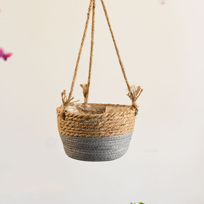 Straw Hanging Baskets - Mod Nest