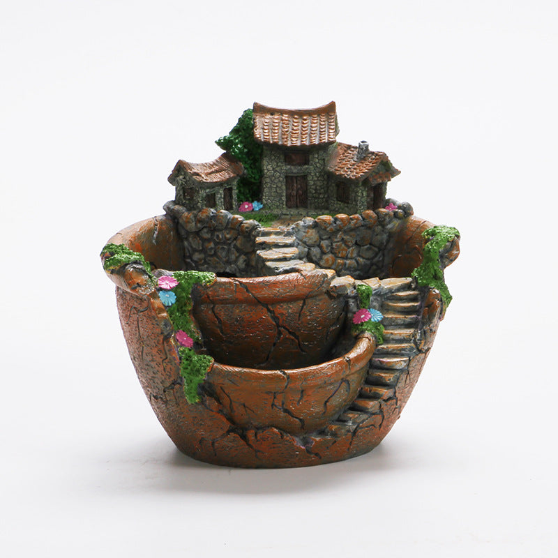 Fairy Garden Pot with Sweet House - Mod Nest