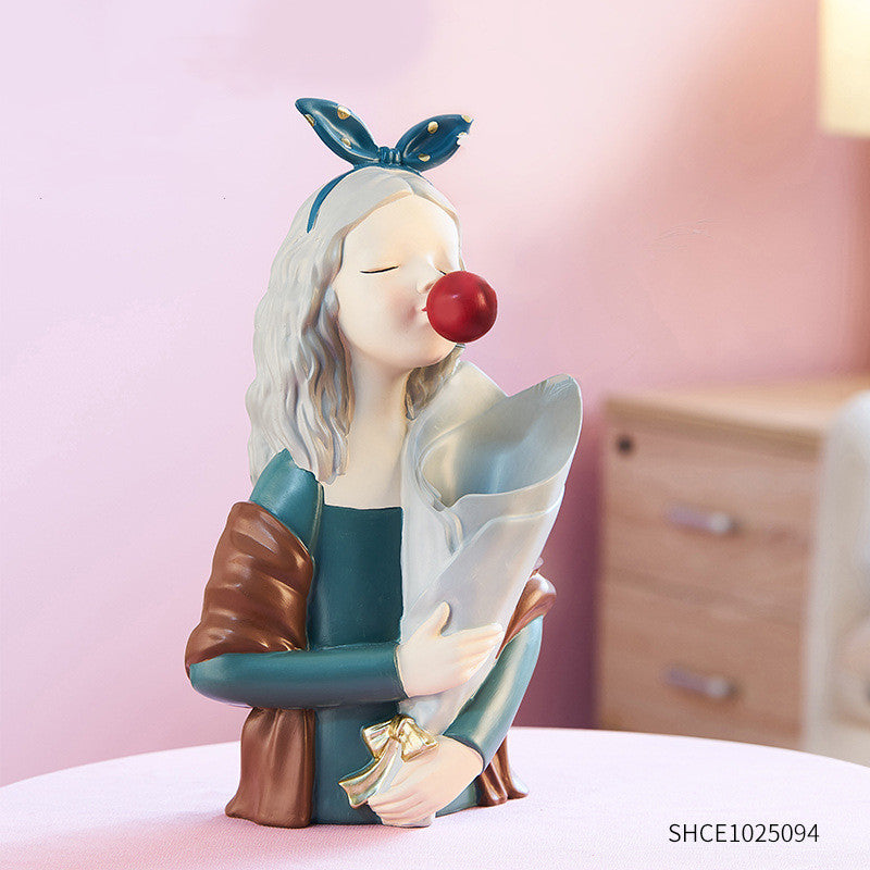 Girl Figurine Resin Sculpture - Mod Nest