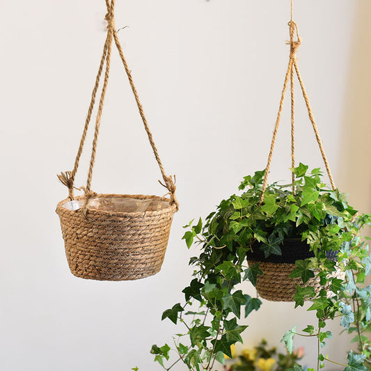 Straw Hanging Baskets - Mod Nest