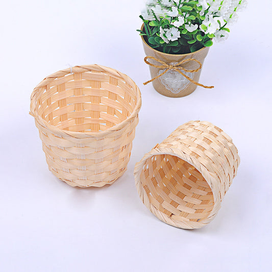 Handmade Straw Patchwork Baskets - Mod Nest