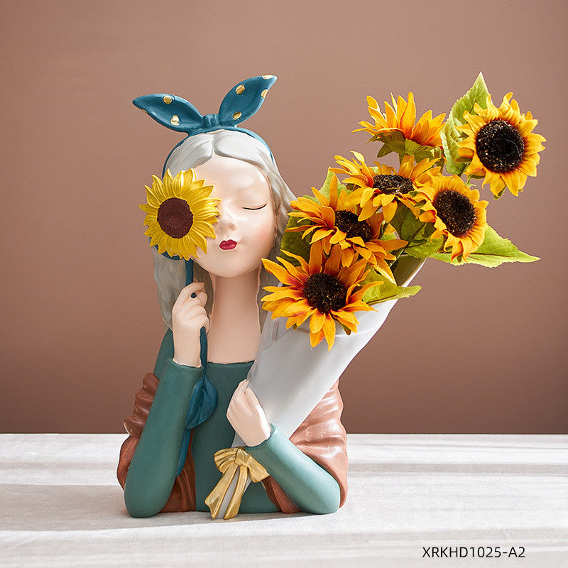 Girl Figurine Resin Sculpture - Mod Nest