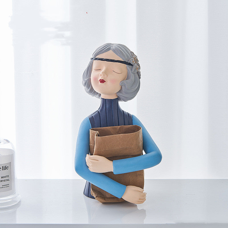 Girl Figurine Resin Sculpture - Mod Nest