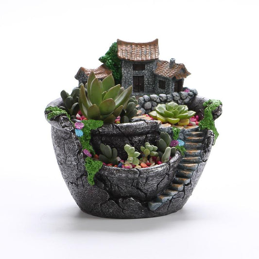 Fairy Garden Pot with Sweet House - Mod Nest