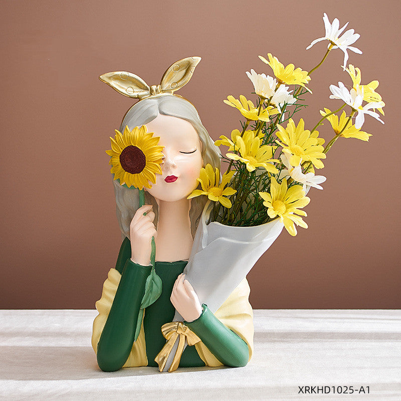 Girl Figurine Resin Sculpture - Mod Nest